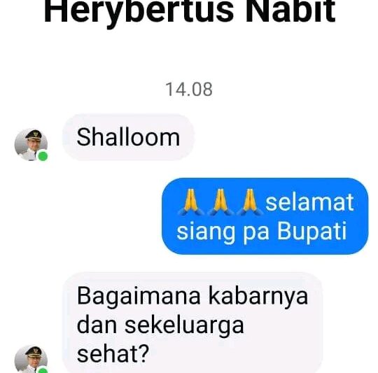 Tangkapan layar akun Facebook yang mengatasnamakan Bupati Manggarai