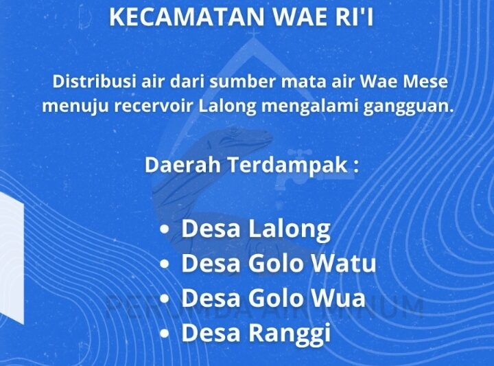 Tangkapan layar, pengumuman gangguan distribusi air oleh Perumda Tirta Komodo. (Dok. Fajar NTT)